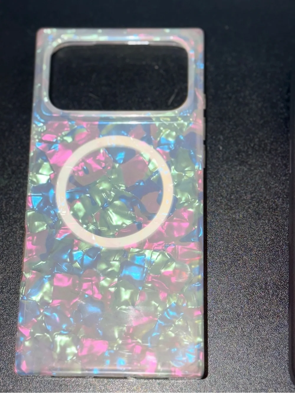 MagSafe Compatible Iridescent Pearl Phone Case - Pink Blue Green